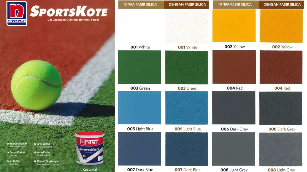 Warna Cat Lapangan Nippon Paint Sportskote Ready Mix