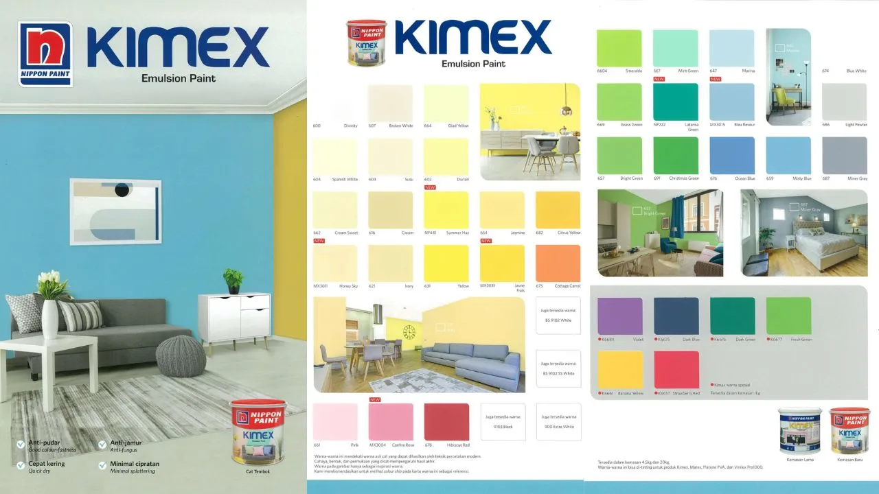 Warna Cat Tembok Interior Nippon Kimex Emulsion Paint