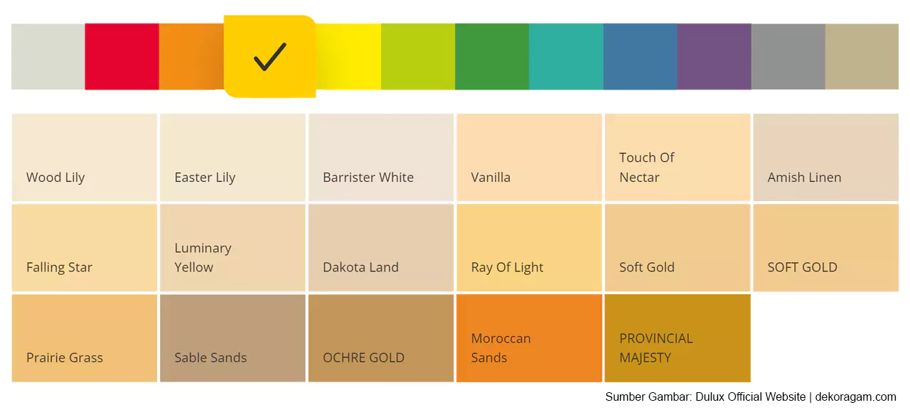 Katalog Warna Emas Gold Cat Dulux Aquashield