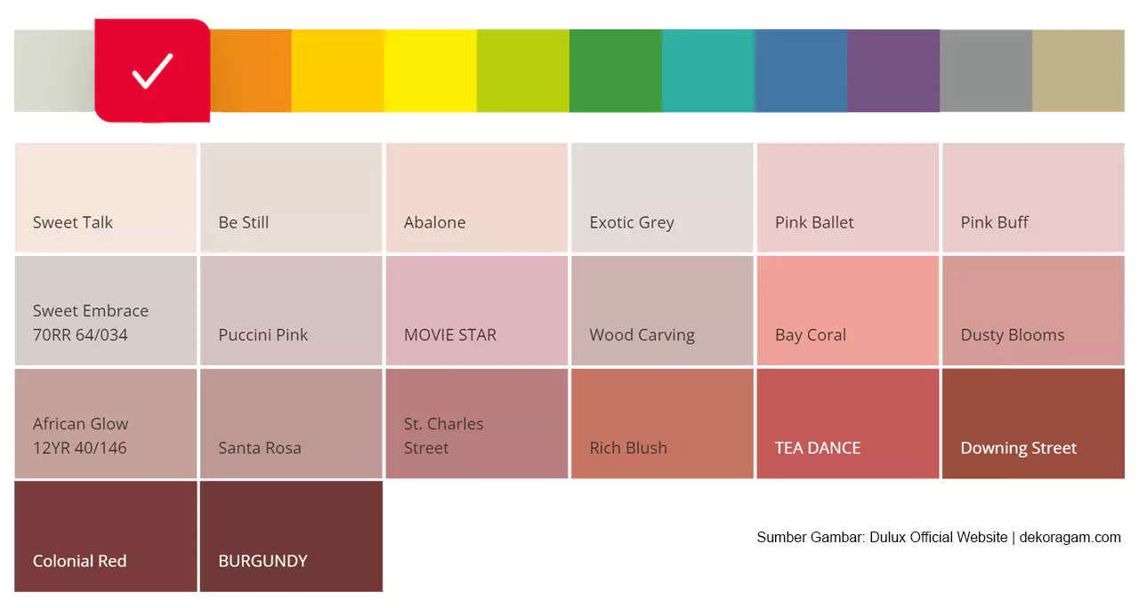 Katalog Warna Merah Cat Dulux Aquashield