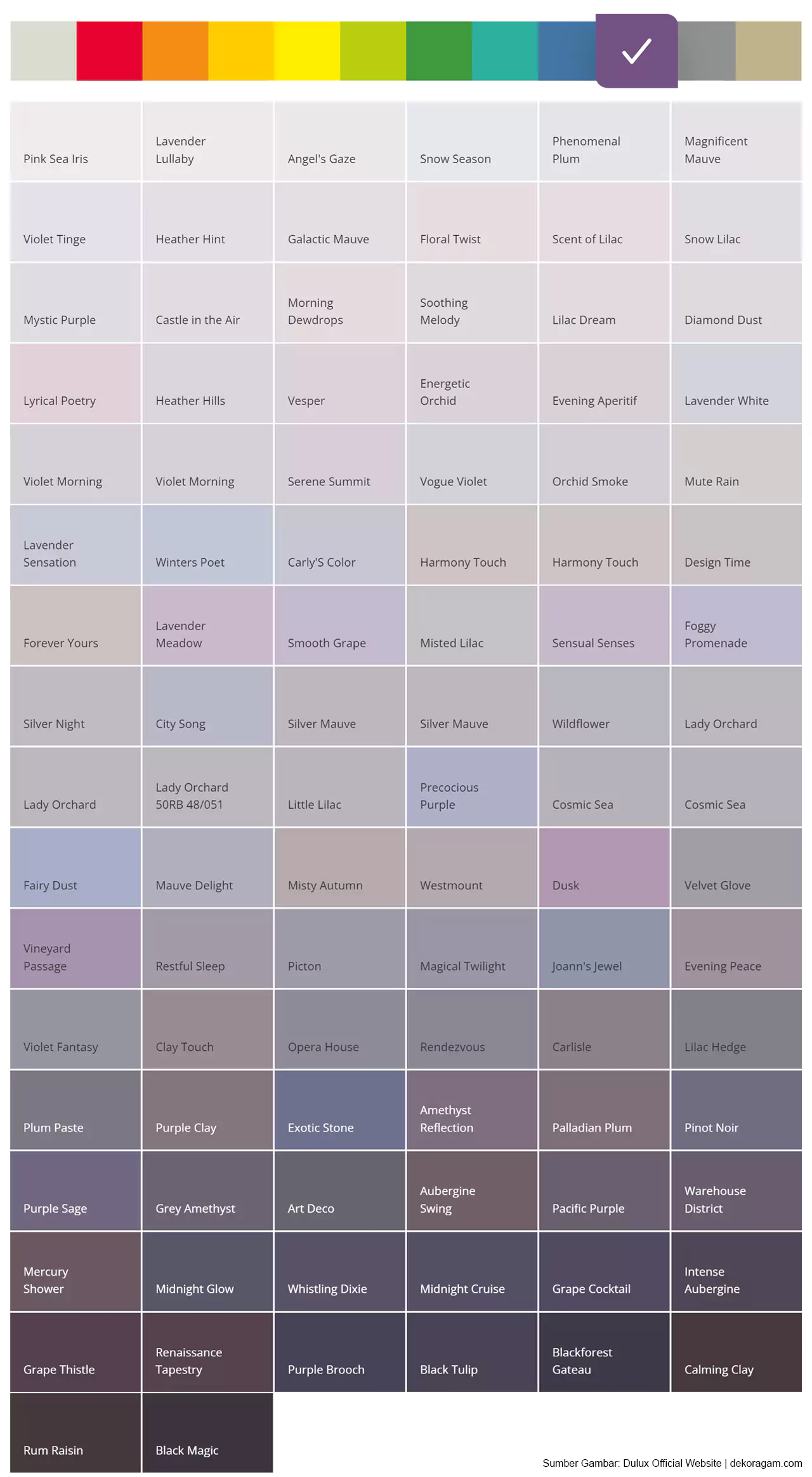 Katalog Warna Violet Neutral Cat Dulux Weathershield