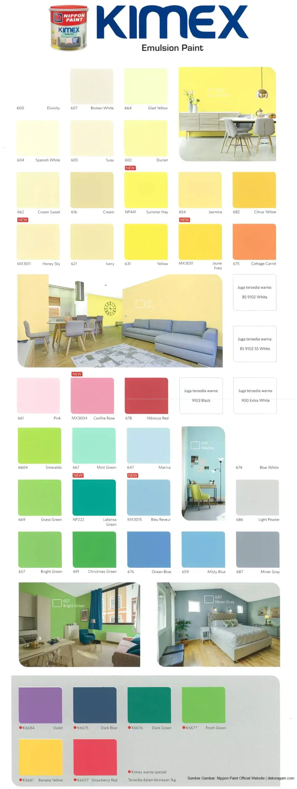 Katalog Warna Cat Interior Nippon Paint Kimex