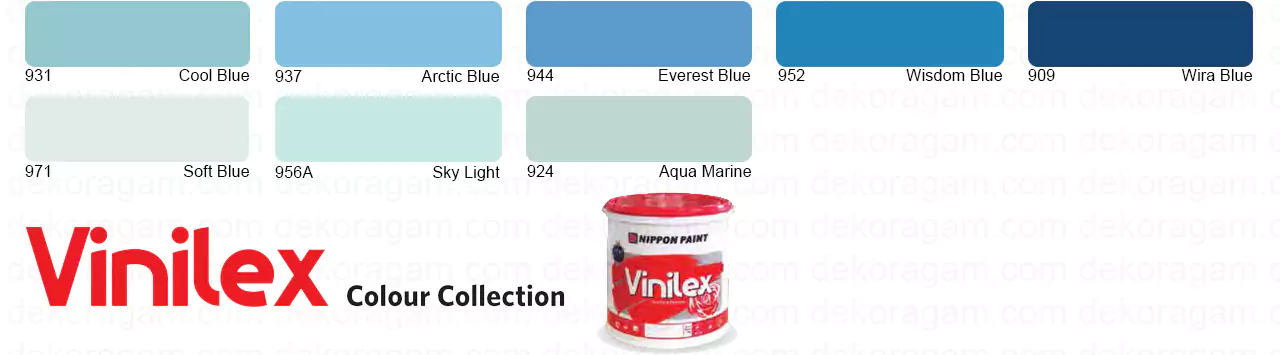 Cat Nippon Paint Vinilex Warna Biru