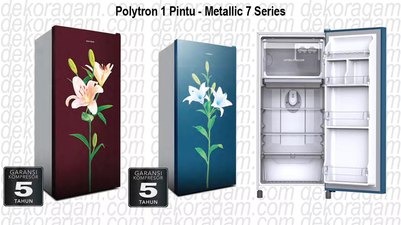 Kulkas Polytron Metallic 1 Pintu Metal 7 Series