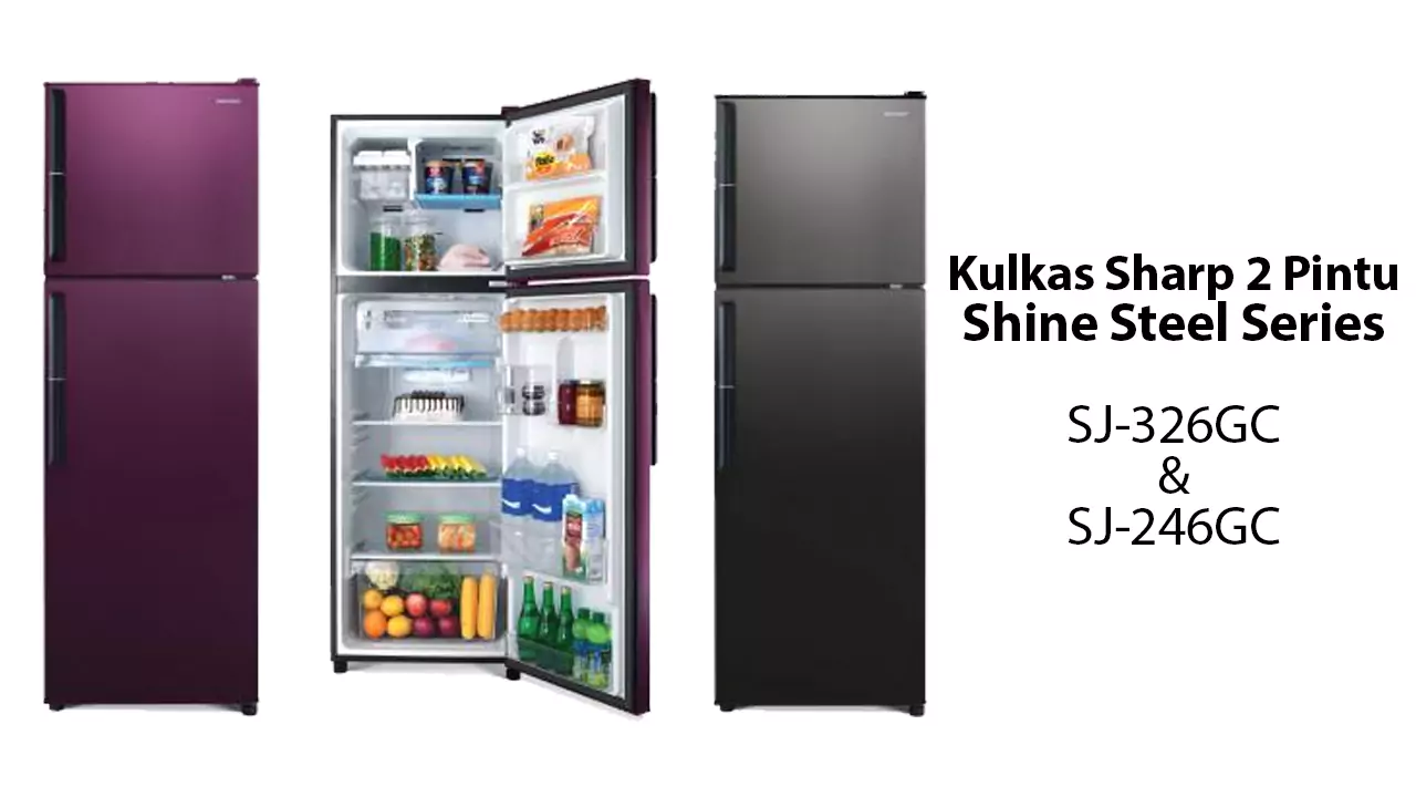 Kulkas Sharp 2 Pintu Shine Steel Series