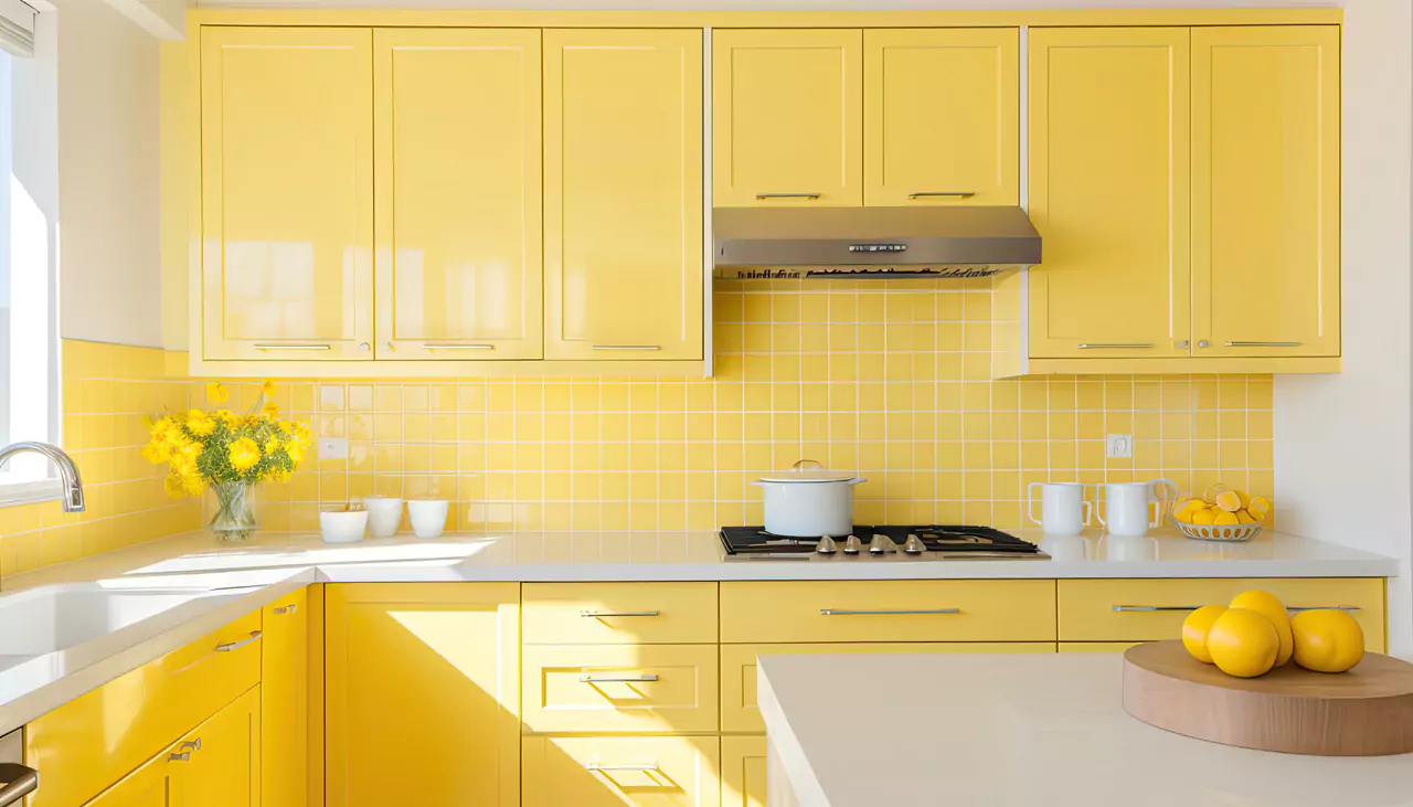 Dapur Kecil Warna Kuning Lembut