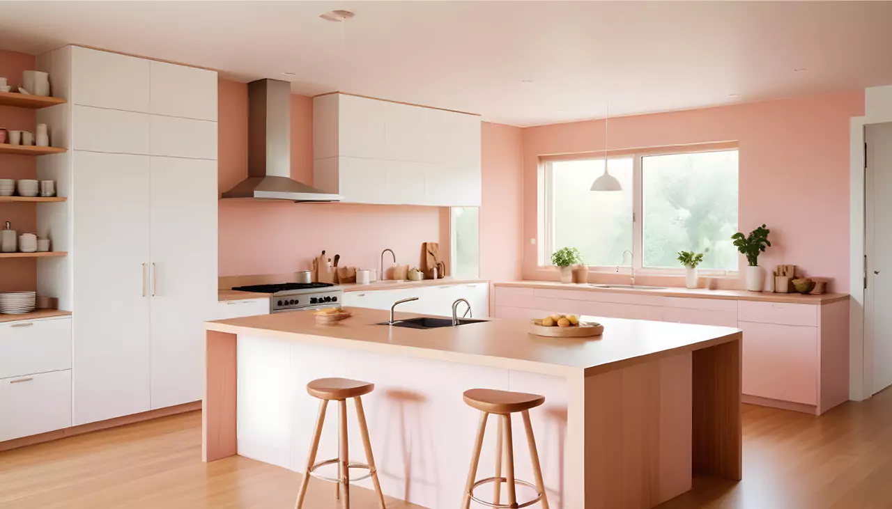 Dapur Kecil Warna Peach