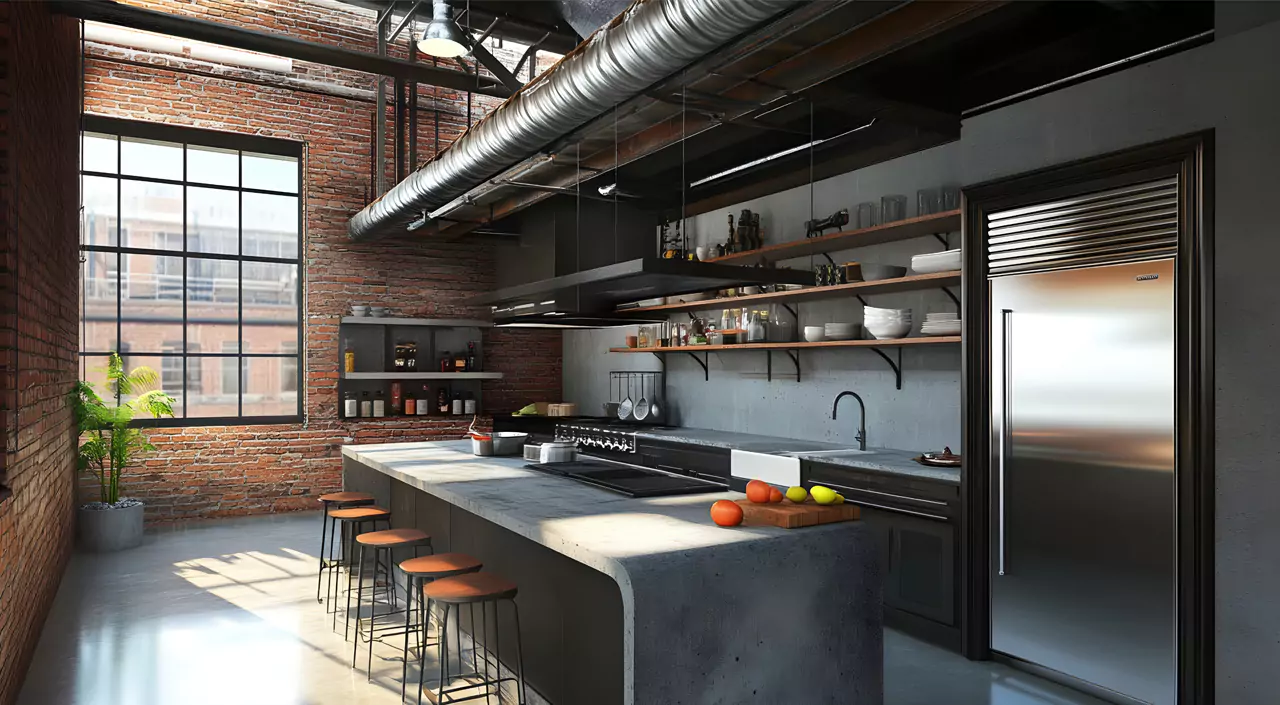 Industrial Kitchen Set Dan Meja Bar