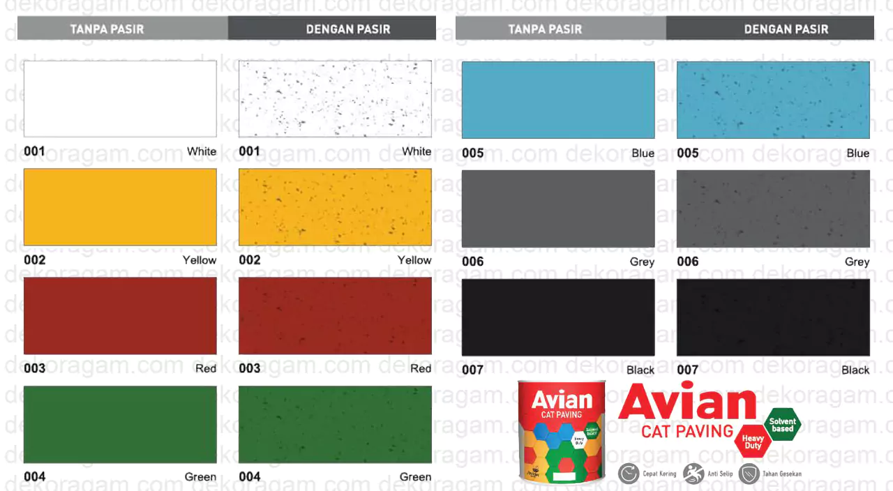 Warna Cat Lapangan Voli Badminton Avian Cat Paving