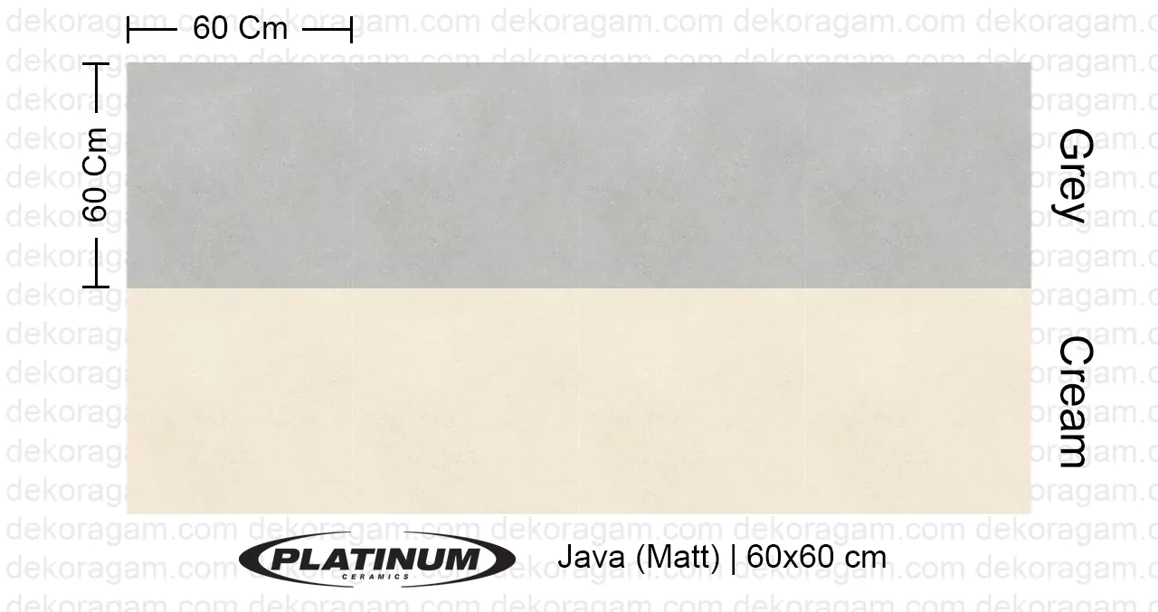 Platinum Ceramics Motif Java Matt Warna Cream Grey 60x60 Cm