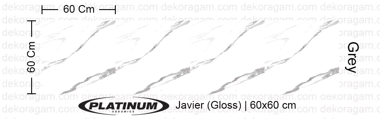 Platinum Ceramics Motif Javier Gloss Warna Grey 60x60 Cm