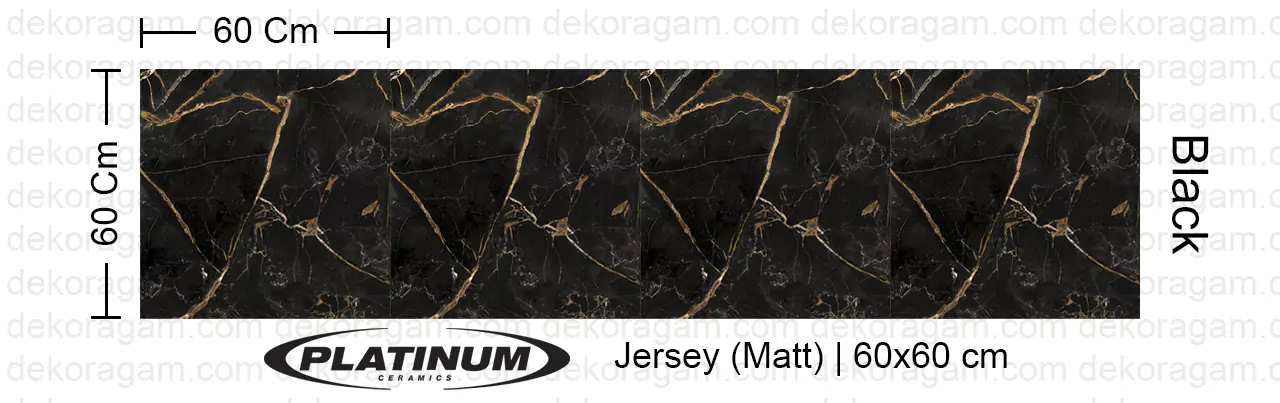 Platinum Ceramics Motif Jersey Matt Warna Black 60x60