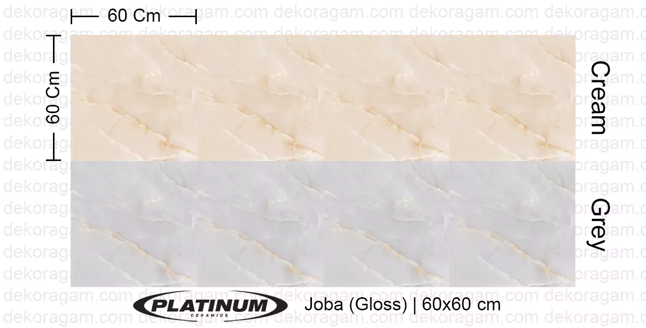 Platinum Ceramics Motif Joba Gloss Warna Cream Grey 60x60 Cm