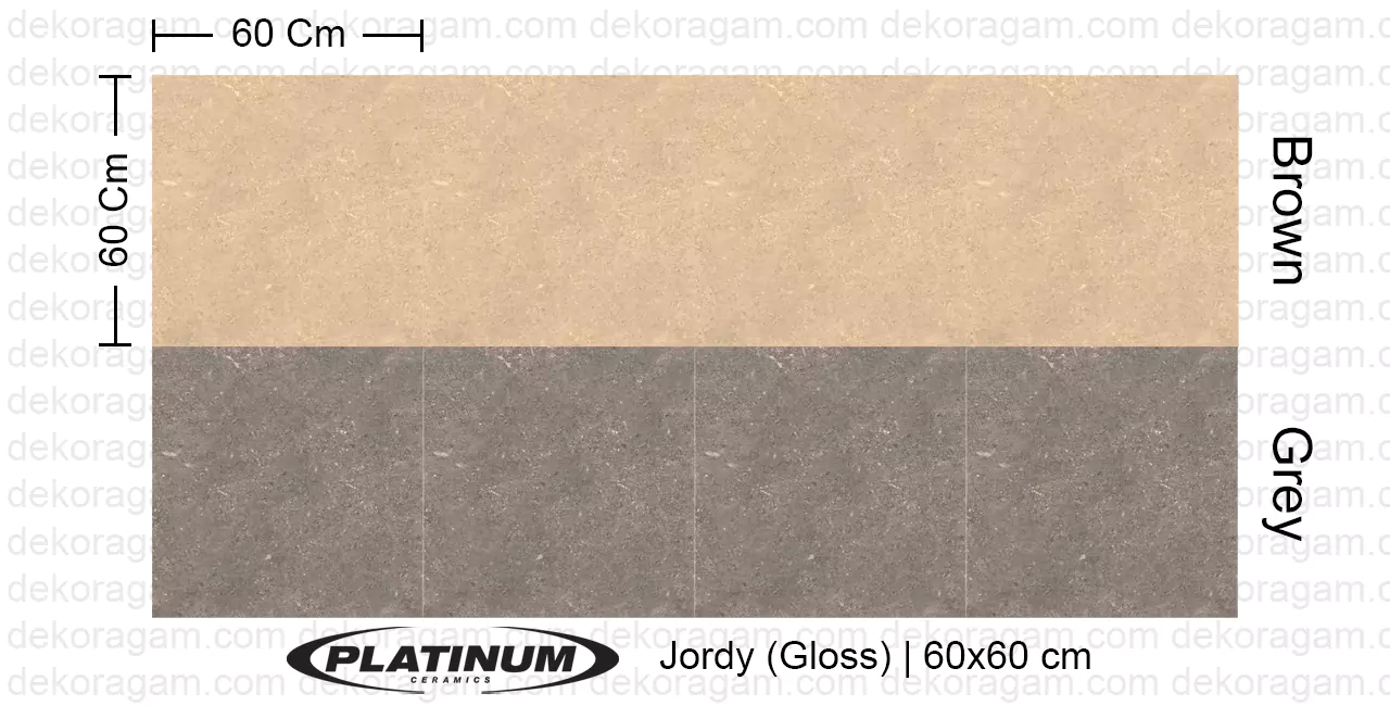 Platinum Ceramics Motif Jordy Matt Warna Brown Grey 60x60 Cm