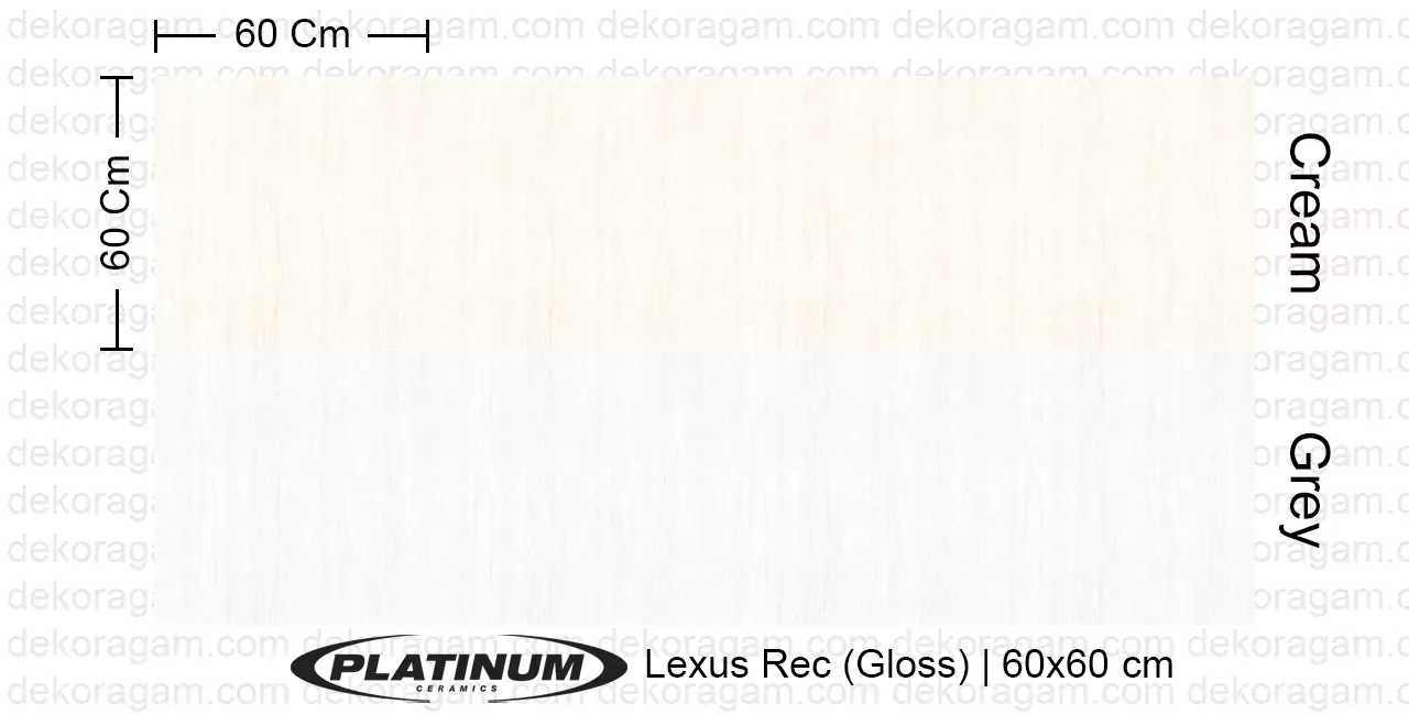 Platinum Ceramics Motif Lexus Rec Warna Cream Grey 60x60 Cm