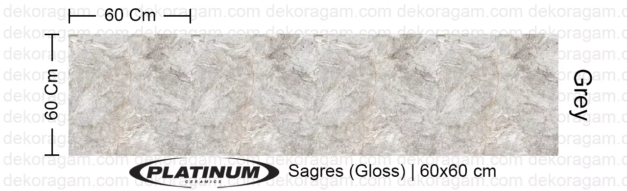 Platinum Ceramics Motif Sagres Warna Grey 60x60 Cm