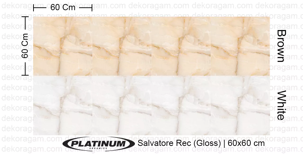 Platinum Ceramics Motif Salvatore Rec Warna Brown White 60x60 Cm