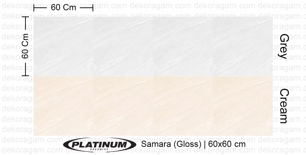 Platinum Ceramics Motif Samara Warna Grey Cream 60x60 Cm