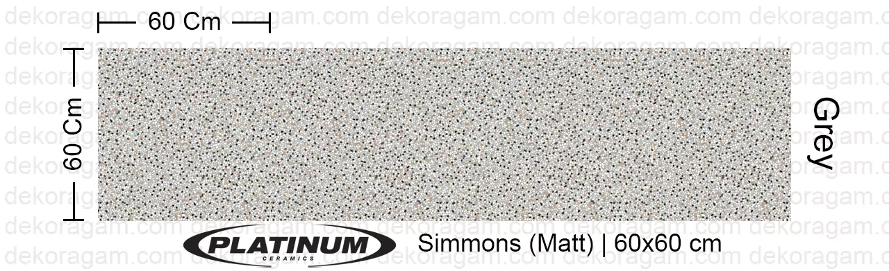 Platinum Ceramics Motif Simmons Matt Warna Grey 60x60 Cm