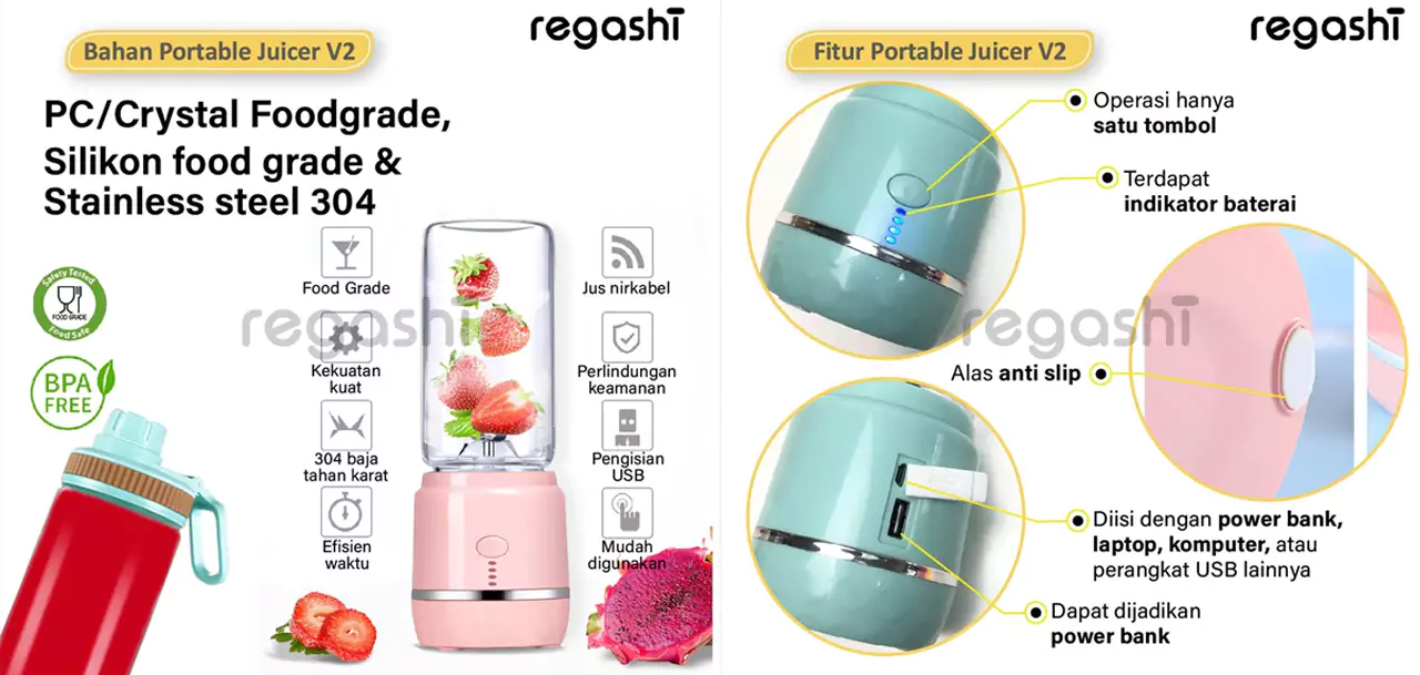 Regashi Blender Portable