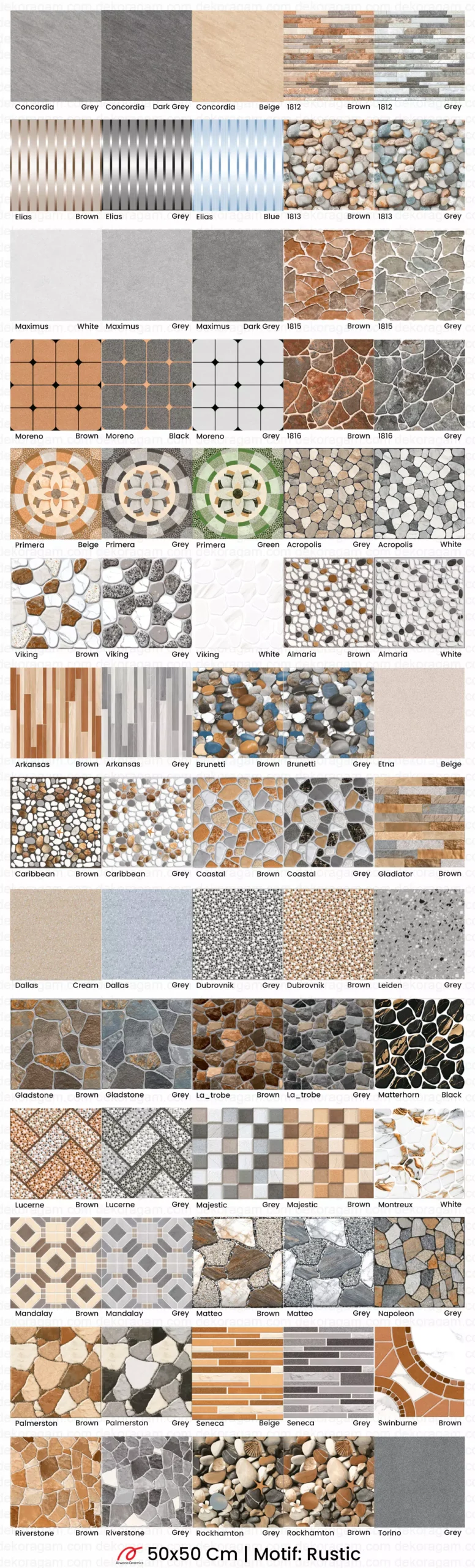 Katalog Keramik Arwana 40x40 Motif Rustic