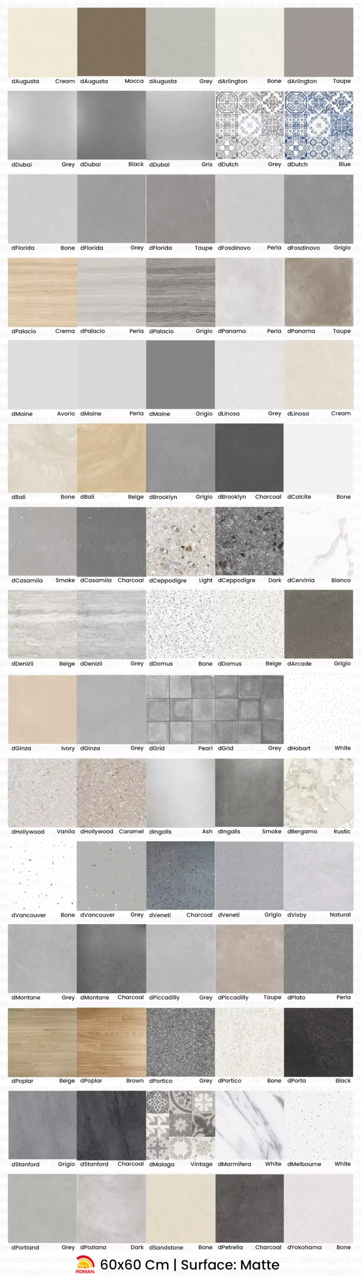 Katalog Granit Roman 60x60 Surface Matte