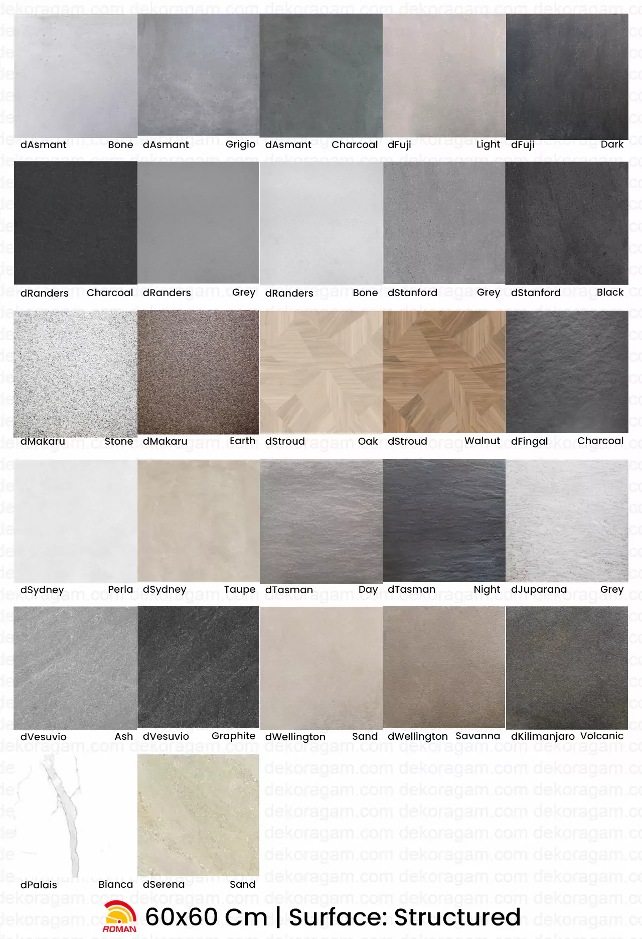 Katalog Granit Roman 60x60 Surface Structured